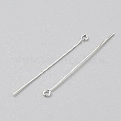 真鍮製アイピン  925銀メッキ  22ゲージ  45.5x3x0.6mm  穴：1.6mm&nbsp;FIND-WH20002-17F