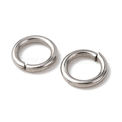 変色しにくい304ステンレススチール製オープン丸カン  ラウンド  ステンレス鋼色  20ゲージ  5x0.8mm  内径：3.4mm&nbsp;STAS-Q186-02-5x0.8mm