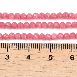 天然石ロードナイトビーズ連売り  ラウンド  多面カット  グレードAA  3~3.5mm  穴：0.5mm  約134個/連  15.55''（39.5センチメートル）&nbsp;G-B175-D05-3mm