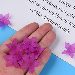 透明なアクリルビーズ  艶消し  花  暗い蘭  26x27x6mm  穴：1.8mm  約980個/500g&nbsp;MACR-S373-127-D07