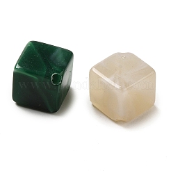 不透明なアクリルビーズ  正方形  ミックスカラー  13.5x13.5x10mm  穴：2mm  約467個/500g&nbsp;OACR-Z015-05