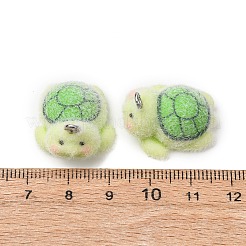 不透明樹脂のペンダント  タートルチャーム  プラチナ鉄ループ付き  ライムグリーン  15.5x20x23mm  穴：1.8mm&nbsp;FIND-P035-11P