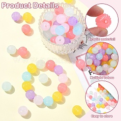 120個6色模造ゼリーアクリルビーズ  段ボールビーズ  ラウンド  ミックスカラー  14x13mm  穴：2.5mm  20個（28g）/カラー&nbsp;MACR-YW0003-22