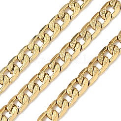 304ステンレス鋼カーブチェーン（溶接なし）  スプールで  イオンプレーティング（ip）  ゴールドカラー  9x6x2mm&nbsp;CHS-Z005-04G