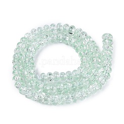 クラックル透明ガラスビーズ連売り  ロンデル  アクアマリン  8~8.5x3.5~5mm  穴：1~1.4mm  約76~86個/連  15.16~15.55インチ（38.5~39.5cm）&nbsp;GLAA-N069-02A-04