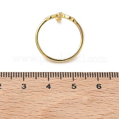 女性のための真鍮の指輪  クロス  ゴールドカラー  2~15mm  usサイズ7（17.3mm）&nbsp;RJEW-K261-07A-G