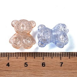 パチパチ透明アクリルビーズ  ミックスカラー  クマ  17.5x15x10.5mm  穴：2.5mm&nbsp;X-OACR-G033-05D
