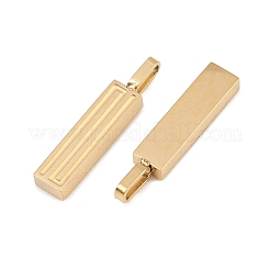 304ステンレススチールチャーム  文字チャーム  ゴールドカラー  文字I  15x3x2mm  穴：2.5x1mm&nbsp;STAS-L022-589I