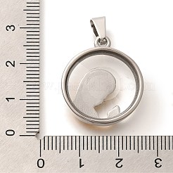 ガラスチャーム  304ステンレススチール製金具付き  聖母マリアとフラットラウンド  PVD真空メッキ  ゴールデン·ステンレス鋼色  24.5x21x6mm  穴：6x3.5mm&nbsp;LS-STAS-U035-03P-01