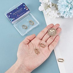 イオンプレーティング（IP）304ステンレス鋼スプリングゲートリング6個  オーバル  18KGP本金メッキ  18.5x10x3mm&nbsp;STAS-SC0008-34