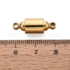304ステンレススチール製マグネット留め具  コラム  ネジ式クラスプ付き  イオンプレーティング（ip）  18KGP本金メッキ  22x8mm  穴：2.2mm&nbsp;STAS-N127-03G