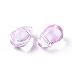 クリアガラスチャーム  ティアドロップ  アザミ  9x6x6mm  穴：0.8mm&nbsp;GLAA-L027-L05