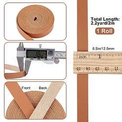 Puイミテーションレザーコード  衣類用  フラット  砂茶色  12.5x1.8mm  約2.19ヤード（2m）/ロール&nbsp;LC-WH0006-06A-07