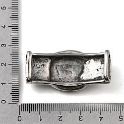 304ステンレススチールスライドチャーム  レザーコードブレスレット作り用  アンティークシルバー  模様  長方形  42.5x21.5x11.5mm  穴：13x6.5mm&nbsp;STAS-F356-13AS-03