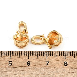 真鍮ヒートンキャップ  18KGP本金メッキ  10x9x9.5mm  穴：4.5x3mm  ピン：1mm&nbsp;KK-H078-12G