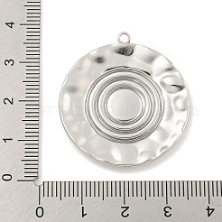 変色しない304ステンレススチールペンダント  フラットラウンド  ステンレス鋼色  トレイ：8mm  34x31x2.5mm  穴：1.6mm&nbsp;STAS-A099-09P