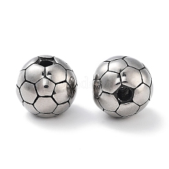 304ステンレススチールビーズ  スポーツボール  サッカー  アンティークシルバー  9.5x8.5mm  穴：1.8mm&nbsp;STAS-M057-43AS-03