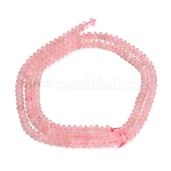 天然石ローズクォーツビーズ連売り  双円錐形  多面カット  3x2mm  穴：0.6~0.7mm  約194~196個/連  15.28~15.43インチ（38.8~39.2cm）&nbsp;GG-CBAA9B4-A07-02