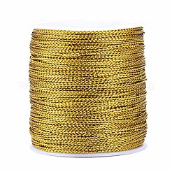 1mm ジュエリー編組糸メタリック糸  ポリエステル糸  ゴールデンロッド  1mm  約109.36ヤード（100m）/ロール&nbsp;MCOR-S002-01