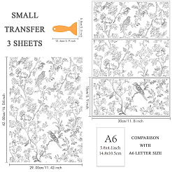 3 シート 3 スタイル pvc 防水装飾ステッカー  家具装飾用の粘着性の花柄デカール  花  300x150mm  1枚/スタイル&nbsp;DIY-WH0404-733