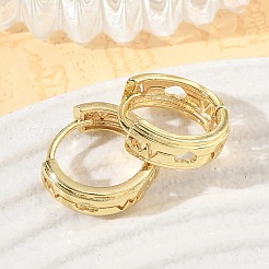 真鍮製フープピアス  ハートビート  カドミウムフリー＆鉛フリー  ラックめっき  長持ちメッキ  18KGP本金メッキ  13x14x4.5mm&nbsp;KK-CBA30C7-22G