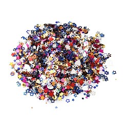 クリスマステーマのプラスチックスパンコールビーズ  ミシンクラフト装飾  ミックスカラー  2.5~6x2.8~5.5x0.1~0.2mm  穴：0.8~1mm  約211500個/500g&nbsp;KY-C014-02