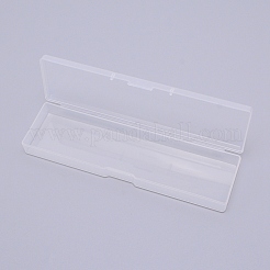 クリアプラスチックビーズ収納ケース  ヒンジ付き蓋付き  ビーズなど  長方形  透明  16.4x4.55x1.95cm&nbsp;CON-WH0072-42