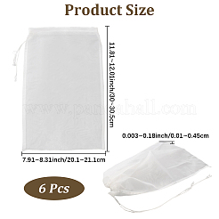 80ミクロンナイロンフィルター巾着袋  長方形  ホワイト  30~30.5x20.1~21.1x0.01~0.45cm&nbsp;ABAG-WH20005-31B-01