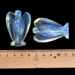 オパライト彫刻の天使の置物  風水エネルギーストーンギフト、自宅、オフィス、デスクトップの装飾用  35~38x18.5~20x50~53mm&nbsp;G-O200-03J-12