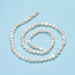 天然養殖淡水パールビーズ連売り  研磨両側  リネン  4.5~5x3mm  穴：0.7mm  約73個/連  13.7''（35センチメートル）&nbsp;PEAR-A005-07B-01