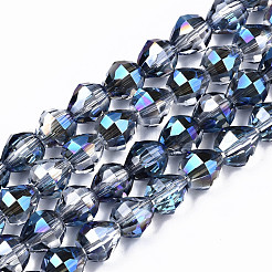 電気メッキガラスビーズセット  多面カットティアドロップ  ミックスカラー  8x8mm  穴：1.4mm  約78~80個/連  23.62~24.4インチ（60~62cm）&nbsp;EGLA-S194-04A