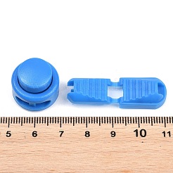 樹脂製コードロックとテールファイルクリップセット  服装アクセサリー  フラットラウンド  ブルー  17.5x18.5mm&nbsp;FIND-XCP0003-55