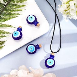 手作りランプワーク香水瓶ペンダント  精油ボトル  ナザールボンジュウ  ミックスカラー  29.5~30mm  穴：5~5.5mm  ボトル容量：0.5~1ml（0.017~0.03液量オンス）  6個/袋&nbsp;LAMP-NB0001-20