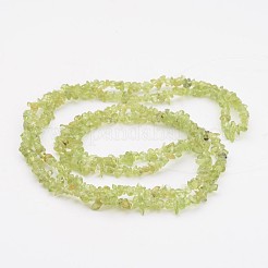 ペリドット宝石ビーズ  チップ  約3~4 mm幅  穴：約0.3mm  約32~32.5インチ&nbsp;X-F045