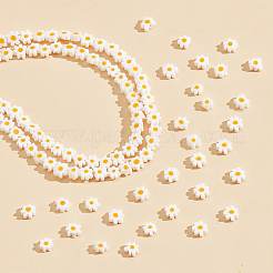 3連売り ハンドメイド ミルフィオリ ガラス ビーズ 連売り  花  オレンジ  5.5x2.5mm  穴：1mm  約64個/連&nbsp;LAMP-NB0001-99B
