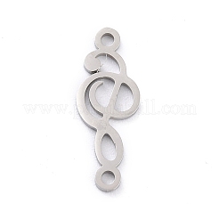 変色しない201ステンレススチールペンダント  ト音記号  ステンレス鋼色  18.5x7x1mm  穴：1.4mm&nbsp;STAS-K003-05P