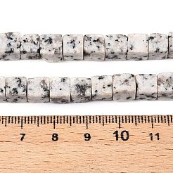 天然の白ゴマジャスパービーズ連売り  キューブ  6~7x6~6.5x6~6.5mm  穴：1mm  約60~61個/連  15~15.366''（38.1~39センチメートル）&nbsp;G-T139-6x6-33A