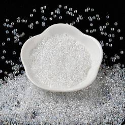 透明な色 ab ガラスシードビーズ  シリンダー  クリアAB  2.5x1.7mm  穴：1.2mm&nbsp;SEED-S042-14A-01