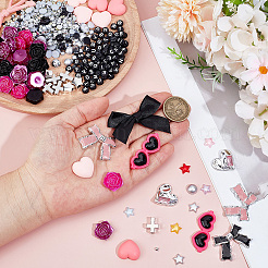 DIY樹脂ラインストーン、ABSプラスチック、プラスチックカボション  DIY 携帯ケース バッグ ヘアピン 靴 材料  混合図形  ミックスカラー  11~50x12~60x4~6.5mm&nbsp;FIND-SC0021-32