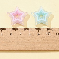20個5色アクリルビーズ  二層ビーズ  スター  ミックスカラー  21.5x22x6mm  穴：3mm  4個/カラー&nbsp;SACR-FS0001-18
