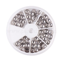 変色しにくい304ステンレススチールビーズキャップ  半円  花弁のない  ステンレス鋼色  8x2.5mm  穴：0.5mm  120個/箱&nbsp;STAS-JP0004-09P
