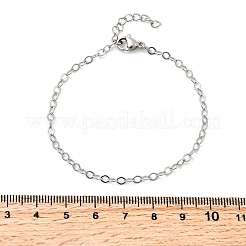 304ステンレススチールリンクチェーンブレスレット女性男性用  菱形  ステンレス鋼色  6-1/2インチ（16.5cm）&nbsp;BJEW-A050-02P-01