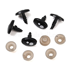 楕円形プラスチッククラフト安全ネジノーズ  シム付き  人形作り用品  ブラック  13x10mm&nbsp;DOLL-PW0001-047D