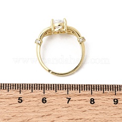 女性用真鍮マイクロパヴェキュービックジルコニアリング  クラダ調節リング  ゴールドカラー  10.5x21.5mm  usサイズ7 3/4(17.9mm)&nbsp;RJEW-K312-04G