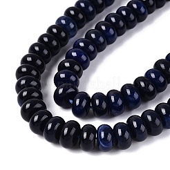 天然石瑪瑙ビーズ連売り  滑らかなロンデル  染め  プルシアンブルー  10~10.5x5.5~6mm  穴：0.7~1.2mm  約61~69個/連  14.37~15.55インチ（36.5~39.5cm）&nbsp;G-Q613-01E-12