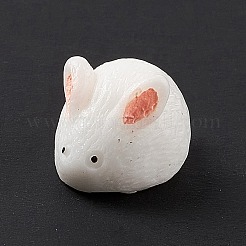 ミニ樹脂ディスプレイ装飾  ドールハウス用家具  ホームオフィス用 卓上  兎  ホワイト  15x10.5x10mm&nbsp;DJEW-G026-15