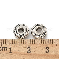 チベット風合金ビーズ  カドミウムフリー＆鉛フリー  ロンデル  アンティークシルバー  9x4mm  穴：2.5mm  約1041個/1000g&nbsp;TIBE-P003-15AS
