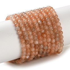 天然マルチムーンストーン ビーズ 連売り  ラウンド  スムーズ  4~5mm  穴：0.7mm  約83~84個/連  14.96''（38センチメートル）&nbsp;G-F828-A01-4mm