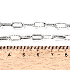 4mm 304ステンレススチール製テクスチャード加工ペーパークリップチェーンネックレス（男女兼用）  変色なし  ステンレス鋼色  16.54インチ（42cm）&nbsp;SA-CBAB767-12P