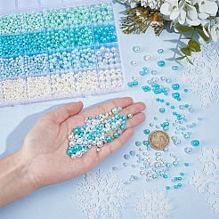 12 スタイル ABS プラスチック模造真珠ビーズ  ラウンド  ミックスカラー  4~8x3.5~8mm  穴：1~2mm&nbsp;FIND-PH0028-47